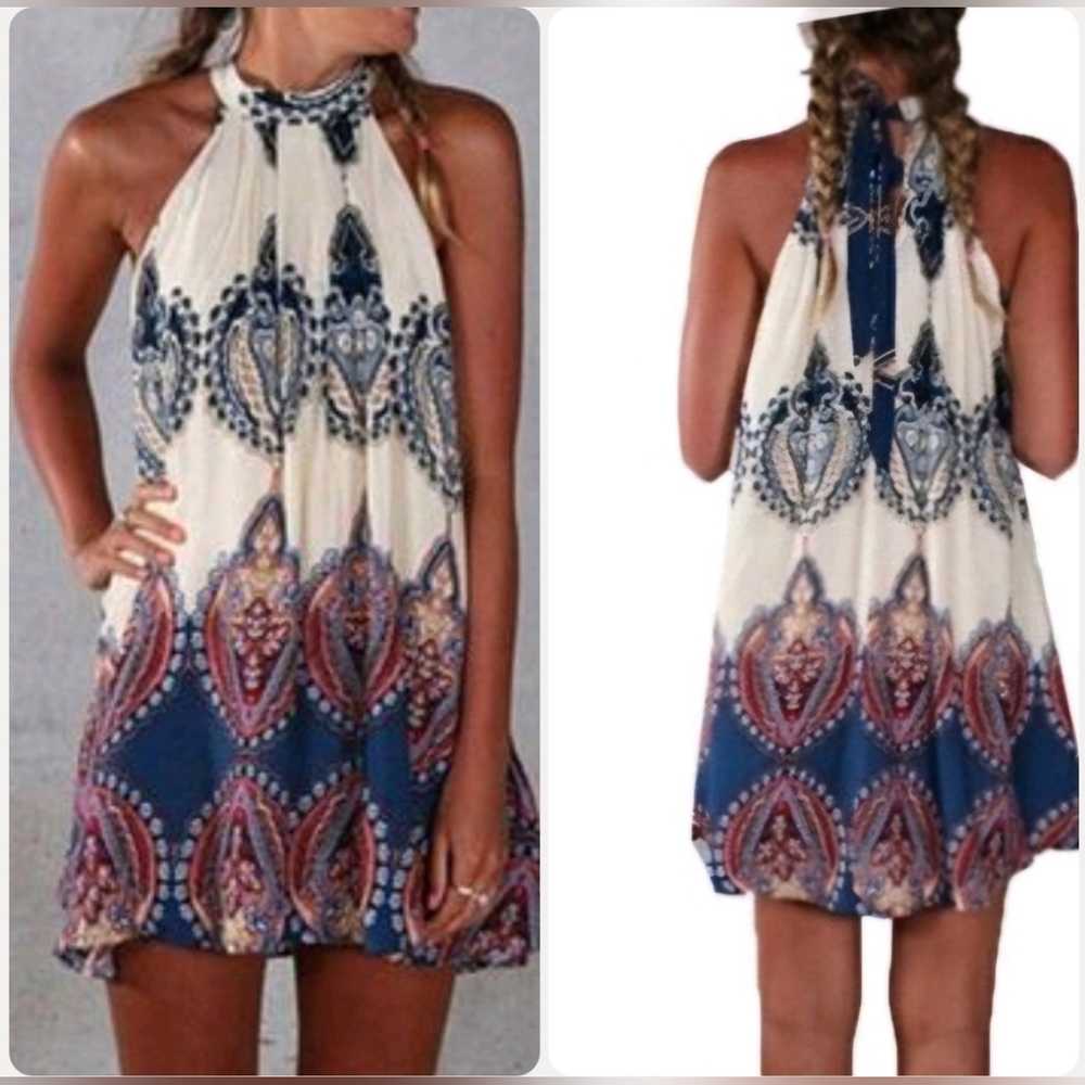 Bohemian Halter Dress, Size: Small ~ NWOT
